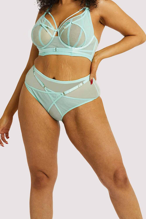 Eddie Crossover Wrap High Waist Knicker Curve - Aqua